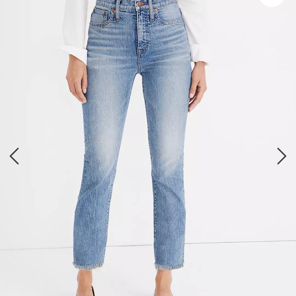 Madewell High-Rise Straight Crop Jeans in Light Blue Denim